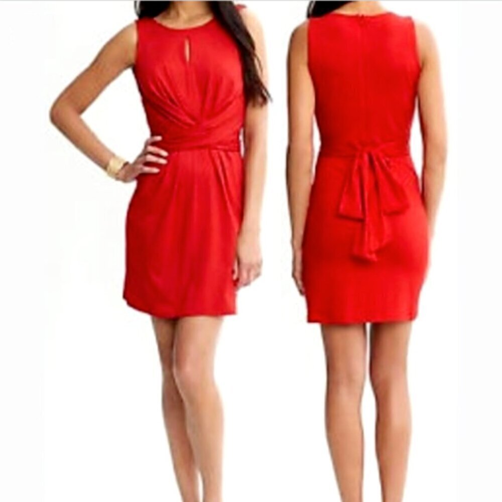 Banana Republic Issa London Collection Sleeveless Wrap Tie Dress Sz 4 Red #13H